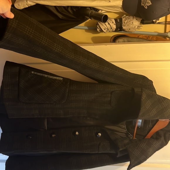 Mackage Wool Plaid Bell Sleeve Peacoat Jacket - Picture 2 of 6